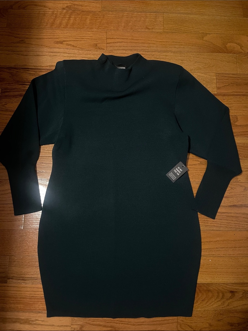 Express Black Long Sleeve Mock Neck Knit Dress